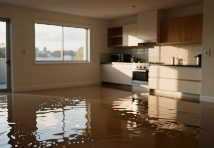 Flooded basement in Edensor Park before cleanup